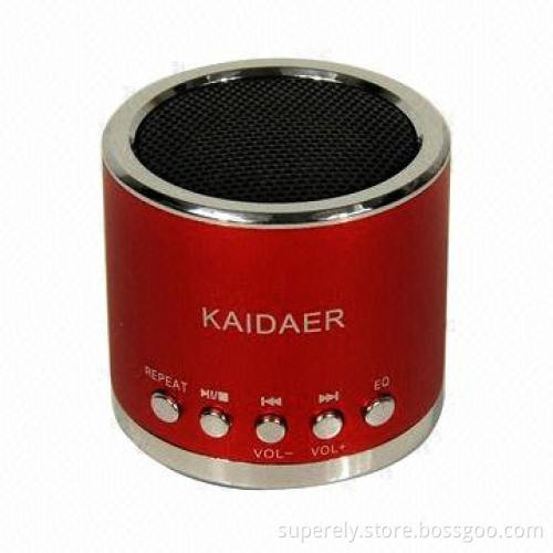 Portable Speaker for USB and TF Card, Built-in Lithium Battery and Multicolor